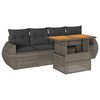 vidaXL 5 pcs conjunto sof&aacute;s de jardim c/ almofad&otilde;es vime PE cinzento