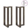 vidaXL P&eacute;s de mesa de bar em forma de T, 2 pe&ccedil;as, preto, 40x35x(90-91) cm, a&ccedil;o