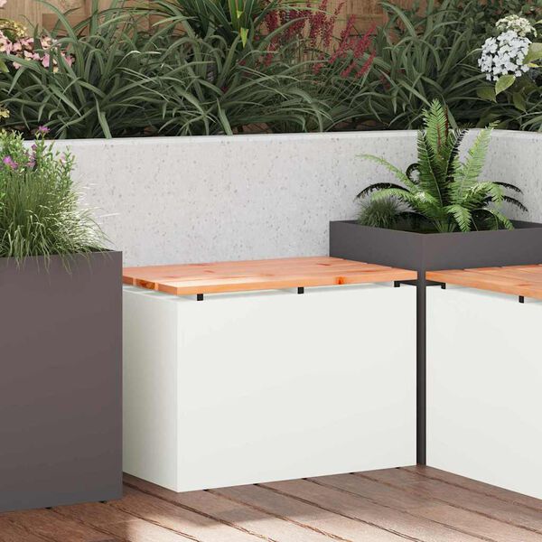 vidaXL Banco de jardim Branco 60 x 40 x 43 cm A&ccedil;o