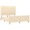 vidaXL Estrutura de cama sem colchão 140x200 cm tecido cor creme
