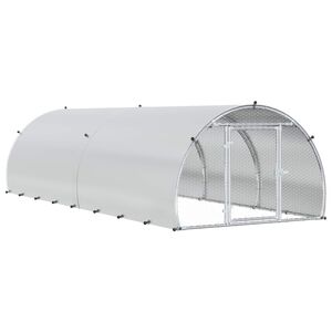 vidaXL Galinheiro Prateado 400 x 150 x 100 cm A&ccedil;o Galvanizado