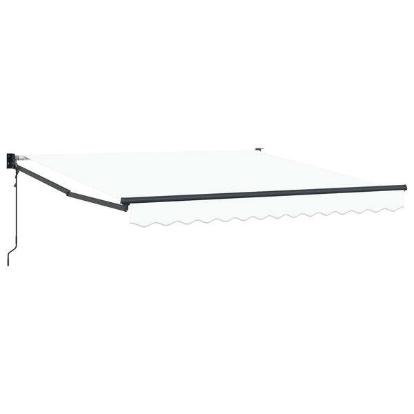 vidaXL Toldo Retr&aacute;til Branco 350 x 250 cm Poli&eacute;ster e Alum&iacute;nio