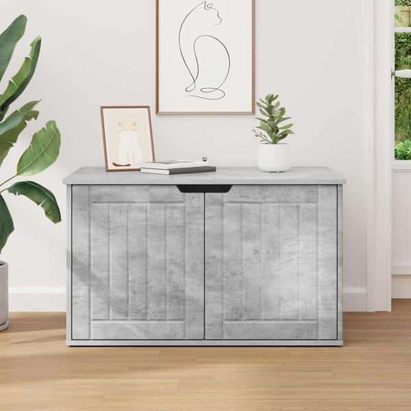 vidaXL Casa para Gatos Concreto 85 x 55 x 50,5 cm Madeira processada