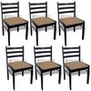 vidaXL Cadeiras de jantar 6 pcs madeira maci&ccedil;a e veludo castanho