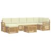 vidaXL Conjunto de Sof&aacute;s para Exterior 8 pcs Branco e Creme