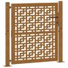 vidaXL Port&atilde;o de jardim 100x100 cm em a&ccedil;o inoxid&aacute;vel com design em cruz