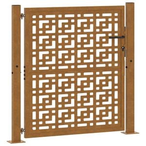 vidaXL Port&atilde;o de jardim 100x100 cm em a&ccedil;o inoxid&aacute;vel com design em cruz