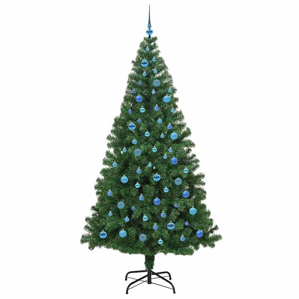 vidaXL &Aacute;rvore de Natal Artificial Verde 240 cm PVC, A&ccedil;o e Pl&aacute;stico