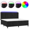vidaXL Cama box spring c/ colch&atilde;o/LED 200x200 cm veludo preto