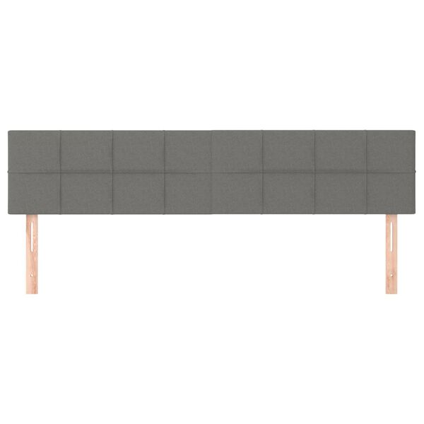vidaXL Cabeceiras cinzento-escuro 160x5x78/88 cm tecido
