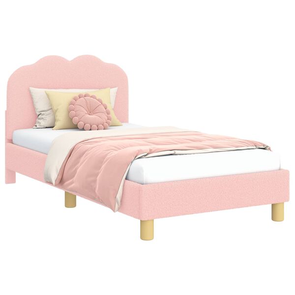 vidaXL Estrutura de Cama Infantil com Cabeceira Rosa 80 x 160 cm