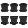 vidaXL Vasos de Plantas 6 pcs Preto &Oslash; 15 x 12 cm Pl&aacute;stico