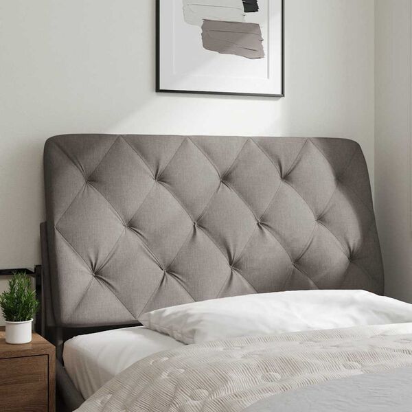vidaXL Almofad&atilde;o de cabeceira 100 cm tecido cinzento-acastanhado