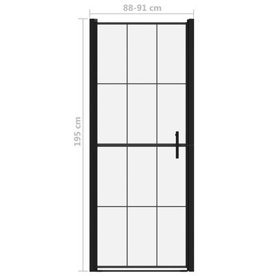 vidaXL Porta de chuveiro vidro temperado 91x195 cm preto