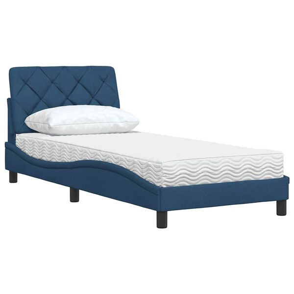 vidaXL Cama com colch&atilde;o 80x200 cm tecido azul