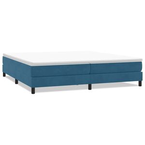 vidaXL Cama com molas sem colch&atilde;o 200x220 cm veludo azul-escuro