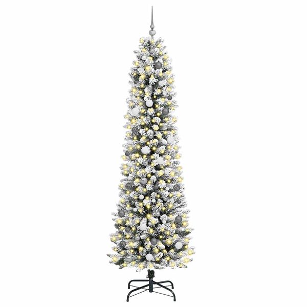 vidaXL &Aacute;rvore de Natal Artificial Branco 240 cm PVC, Metal e Pl&aacute;stico