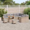 vidaXL Conjunto de Sof&aacute; de Jardim com almofada 12 pcs Bege vime PE