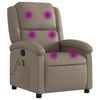 vidaXL Poltrona de massagens reclin&aacute;vel couro artificial cappuccino