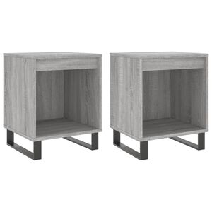 vidaXL Mesas de cabeceira 2 pcs derivados de madeira cinzento sonoma