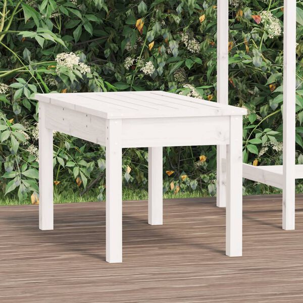 vidaXL Banco de jardim 80x44x45 cm madeira de pinho maci&ccedil;a branco
