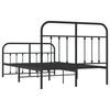 vidaXL Estrutura de cama com cabeceira e p&eacute;s 120x190 cm metal preto
