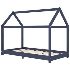 vidaXL Estrutura de cama para crian&ccedil;as 70x140 cm pinho maci&ccedil;o cinzento
