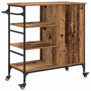 vidaXL Carrinho de Cozinha Madeira antiga 87,5 x 39 x 84,5 cm