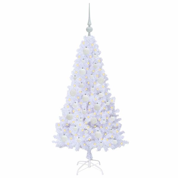 vidaXL &Aacute;rvore de Natal Artificial com 150 LEDs Branco 120 cm PVC e A&ccedil;o