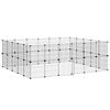 vidaXL Gaiola p/ animais de 44 pain&eacute;is c/ porta 210x175x70 cm a&ccedil;o preto