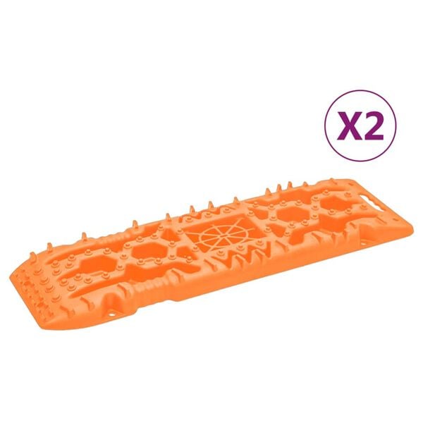 vidaXL Placas de tração 2 pcs 107x31x7 cm nylon laranja