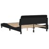 vidaXL Estrutura de cama Dover 140x190 cm tecido preto