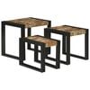 vidaXL Mesa de Ninho 3 unid. Marrom e Preto 50 x 40 x 45 cm