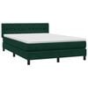 vidaXL Cama box spring com colch&atilde;o 160x210 cm veludo verde escuro