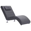 vidaXL Chaise longue com almofada couro artificial cinzento