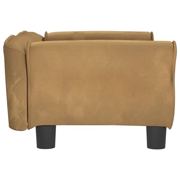 vidaXL Cama para cães 70x45x30 cm veludo castanho