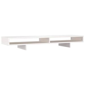 vidaXL Suporte para monitor 100x27x14 cm madeira pinho maci&ccedil;a branco