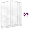 vidaXL Cestos gabi&atilde;o arqueados 7pcs 200x50x220/240cm ferro galvanizado