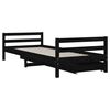 vidaXL Estrutura cama infantil c/ gavetas 90x190 cm pinho maci&ccedil;o preto