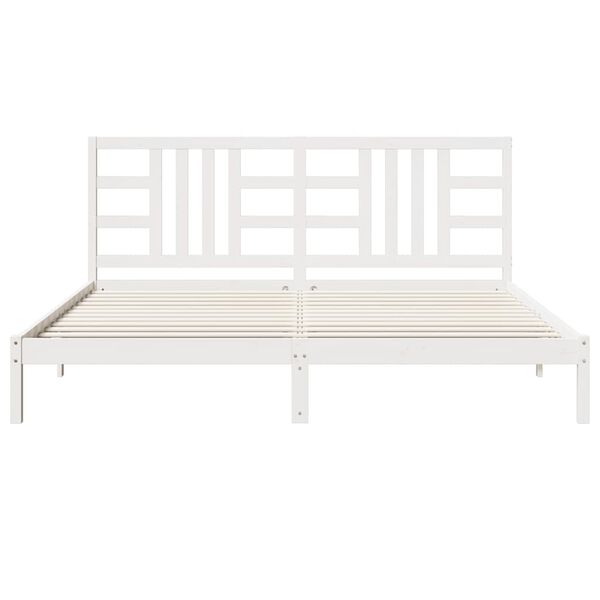 vidaXL Estrutura de cama 200x200 cm madeira maciça branco