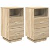 vidaXL Mesas de cabeceira 2pcs c/2gavetas 36x36x68 cm carvalho sonoma