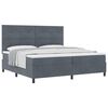 vidaXL Cama Box com colch&atilde;o Cinza Escuro 200 x 200 cm tecido
