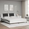 vidaXL Cama com colch&atilde;o Zadar 180x200 cm couro artificial preto e branco