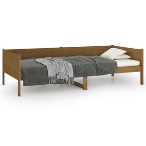 vidaXL Sof&aacute;-cama 90x190 cm madeira de pinho maci&ccedil;a castanho mel