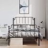 vidaXL Estrutura de cama com cabeceira e p&eacute;s 100x200 cm metal preto