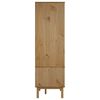 vidaXL Roupeiro OTTA 76,5x53x172 cm pinho maciço castanho/branco