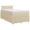 vidaXL Cama box spring com colch&atilde;o Creme 120 x 190 cm Tecido
