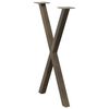 vidaXL P&eacute;s para mesa de jantar em formato de X, 2 pe&ccedil;as, a&ccedil;o natural, 50x(72-73) cm, a&ccedil;o