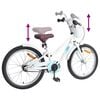 vidaXL Bicicleta Infantil 18 Polegadas para 5-7 anos Branco
