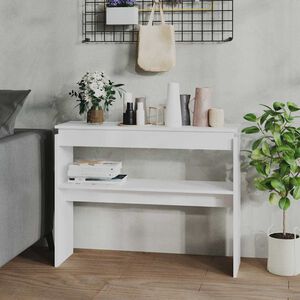 vidaXL Mesa consola 102x30x80 cm derivados de madeira branco